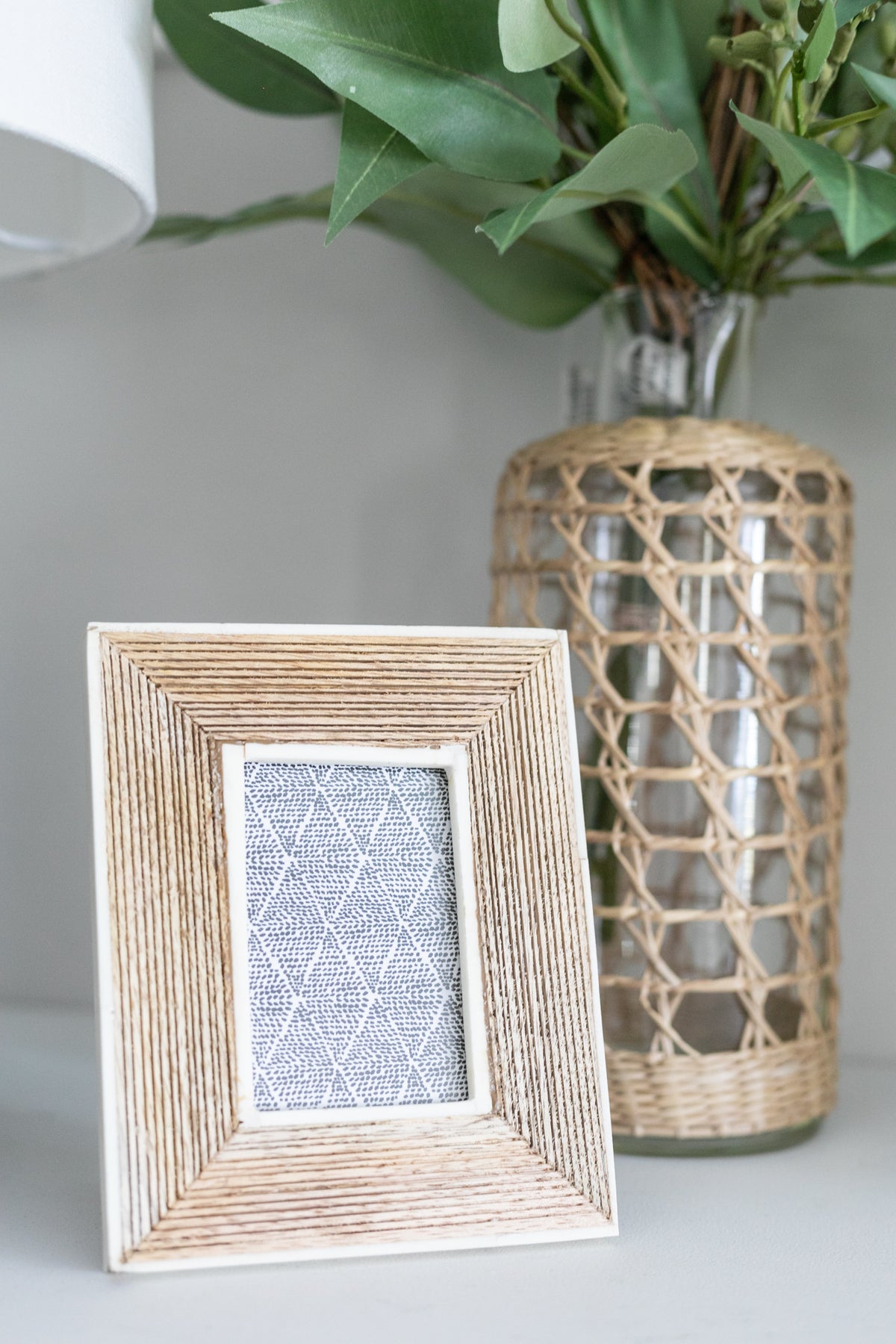 Ribbed Mango Wood &amp; Bone Frame 3x4