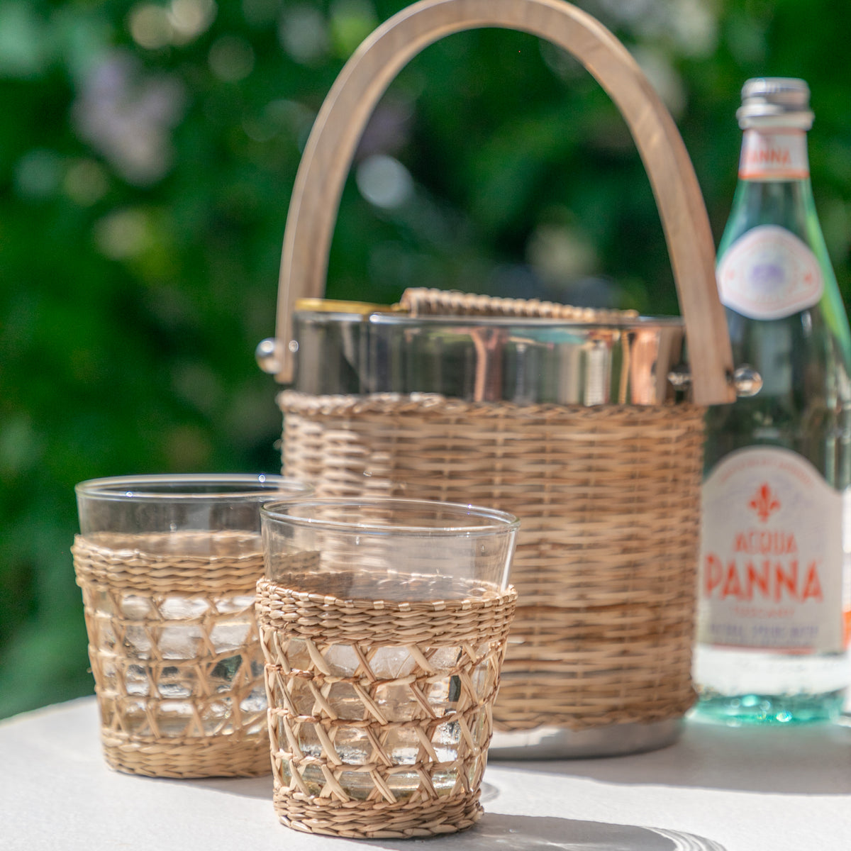 Seagrass Cane Short Glasses (Set of 4)