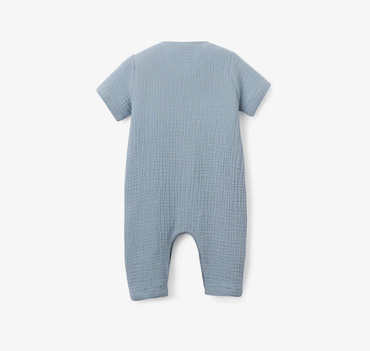 Stone Blue Organic Muslin Baby Jumpsuit