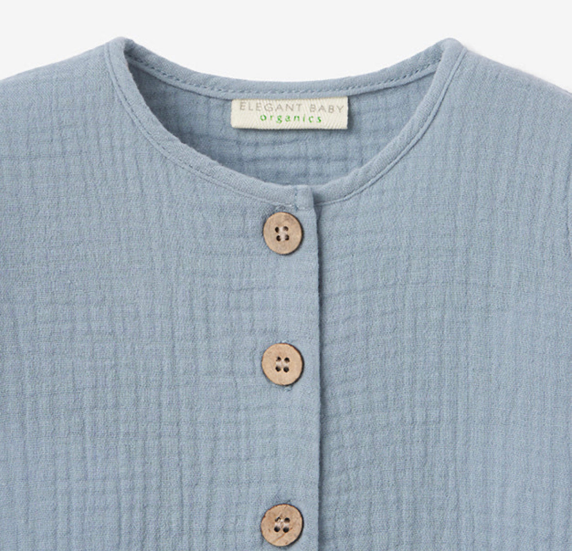 Stone Blue Organic Muslin Baby Jumpsuit