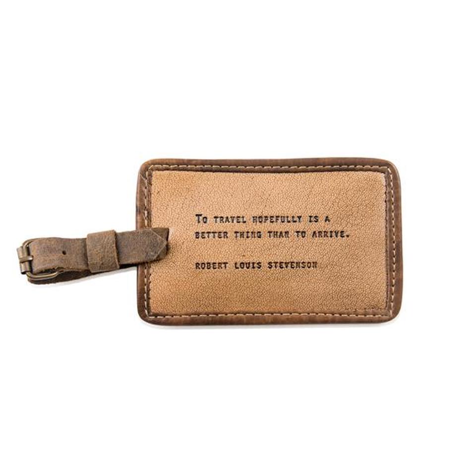 Robert Louis Stevenson Leather Luggage Tag