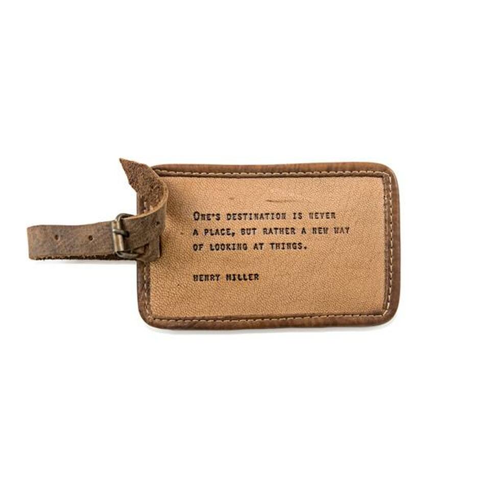 Henry Miller Leather Luggage Tag