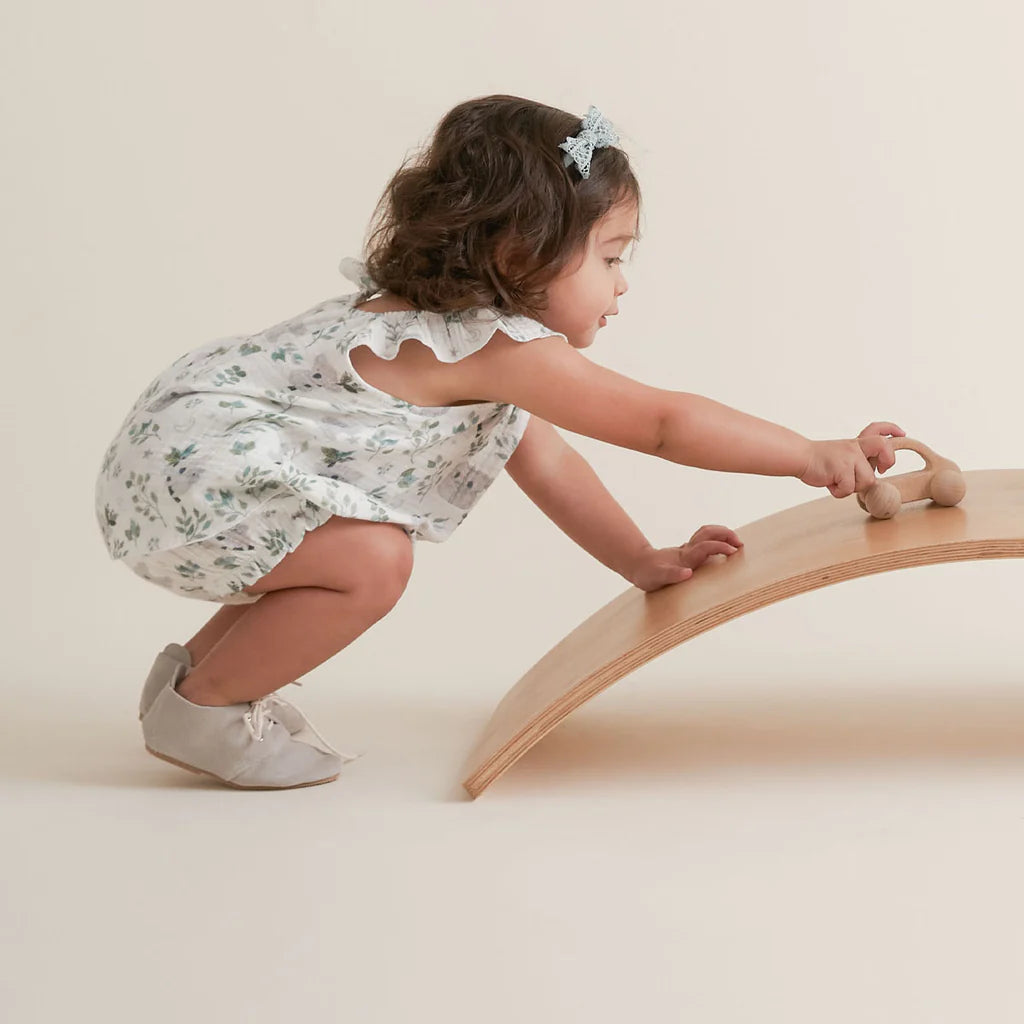 Koala Print Organic Muslin Flutter Sleeve Dress and Bloomer Set