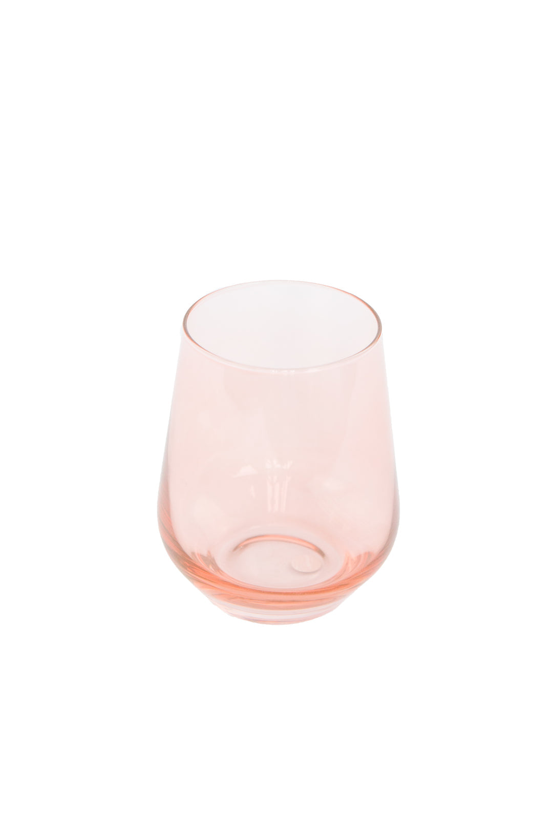 Estelle Colored Glass Estelle Stemless Wine Glass, Set of 2 - Blush Pink