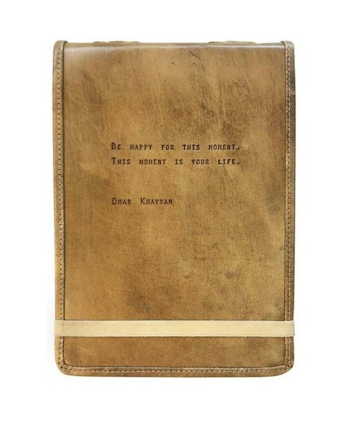 Be Happy Leather Journal Large