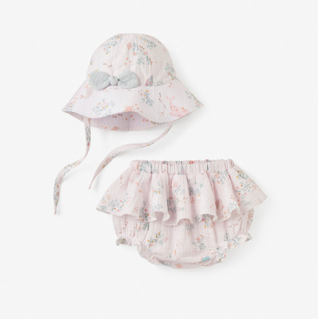 Sea Magic Organic Muslin Sunhat + Bloomer Set