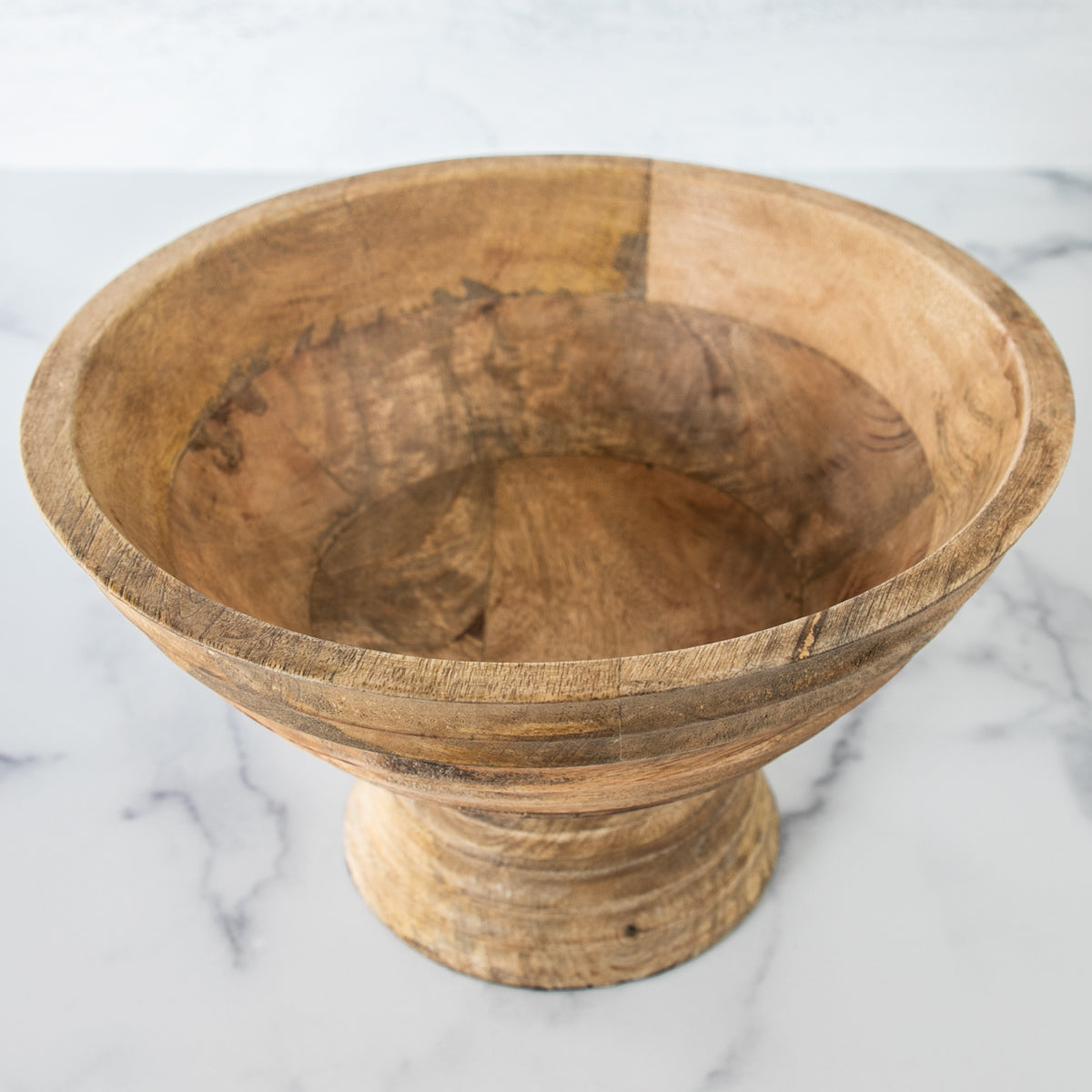 Footed Wood Bowl