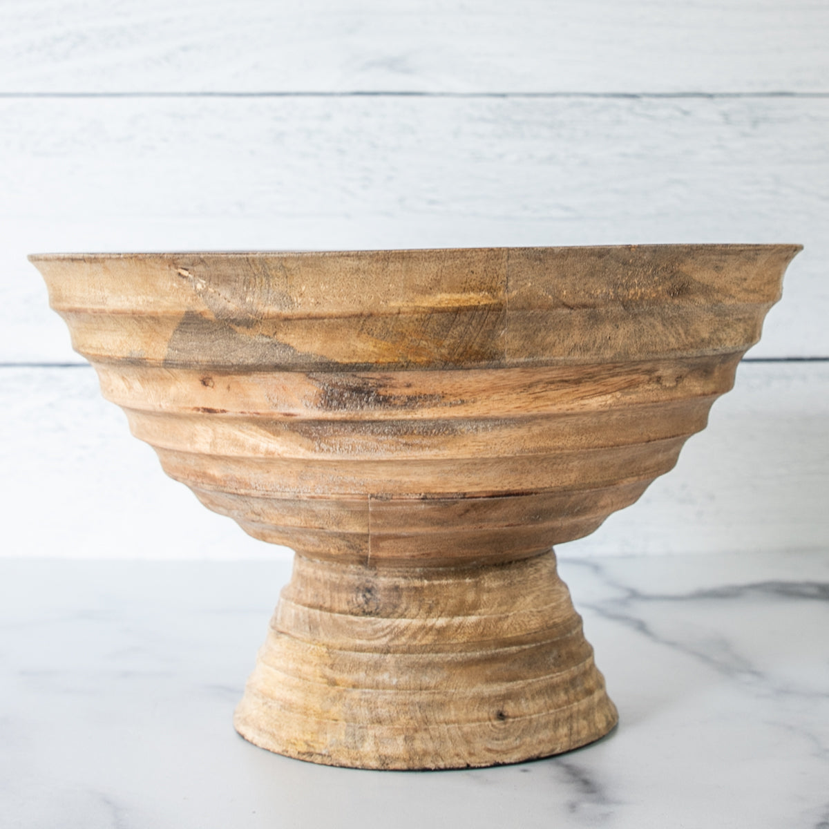 Footed Wood Bowl