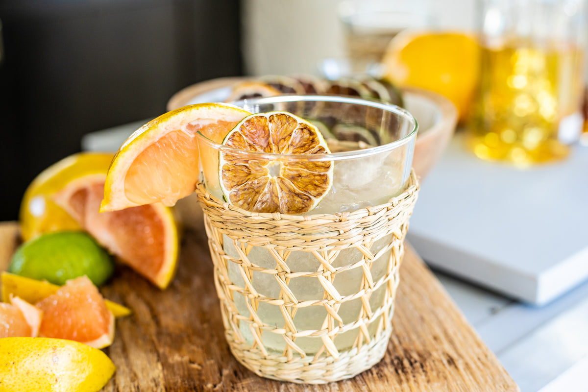 Seagrass Cane Short Glasses (Set of 4)