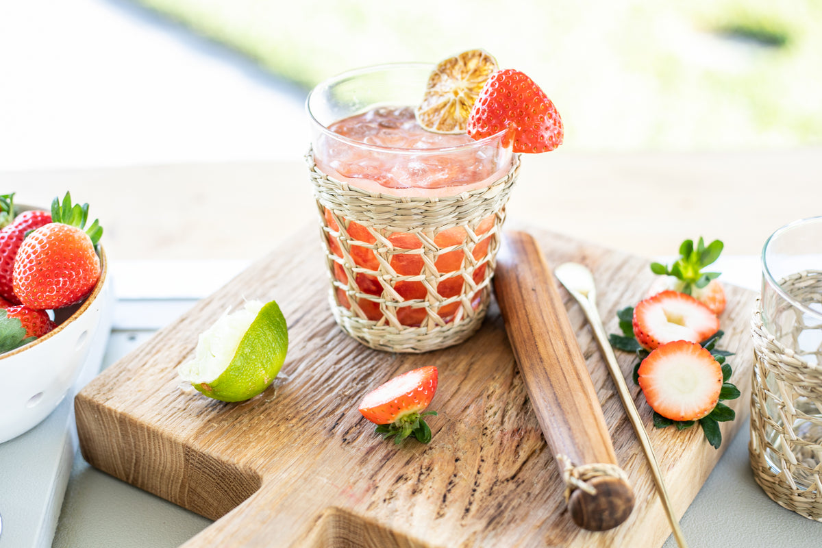 Seagrass Cane Short Glasses (Set of 4)