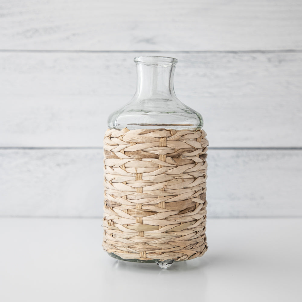 Seagrass Woven Glass Vase