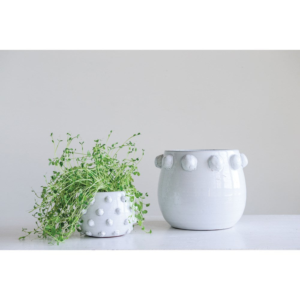 Small White Terra-cotta Planter