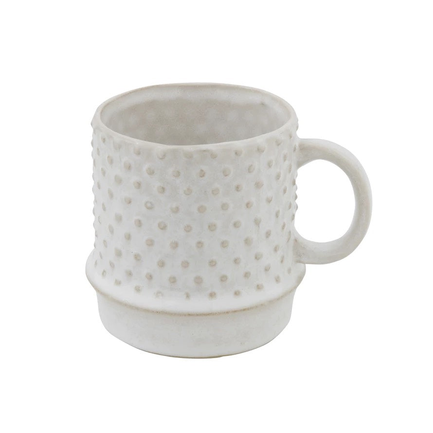 White Textured Stoneware Mug (Set of 2)