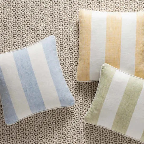 Soft French Blue Stripe Indoor Outdoor Pillow