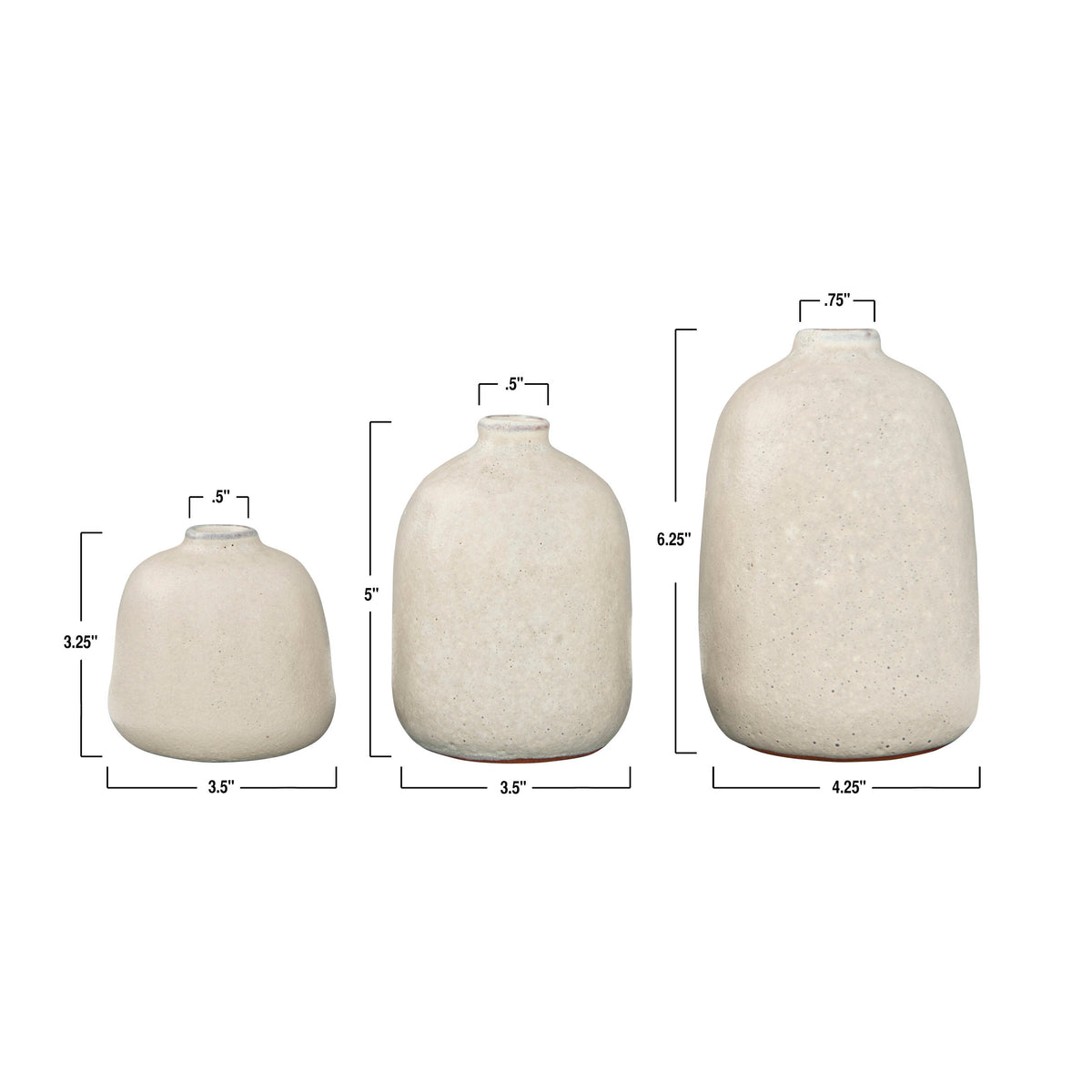 Grey Sand Vases (Set of 3)