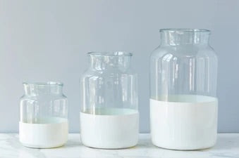 White Colorblock Mason Jars