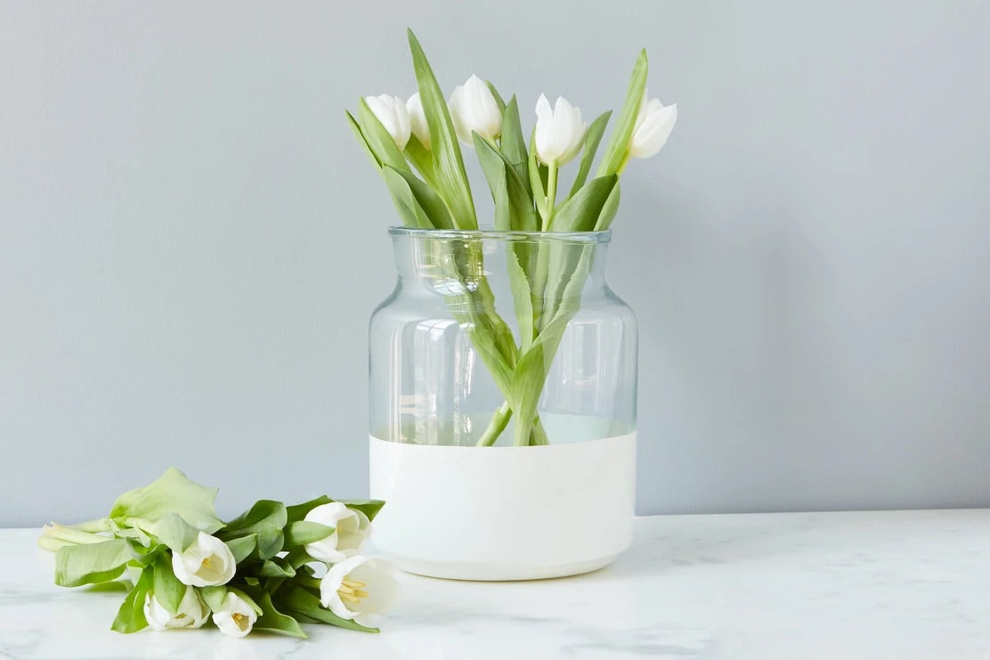White Colorblock Mason Jars