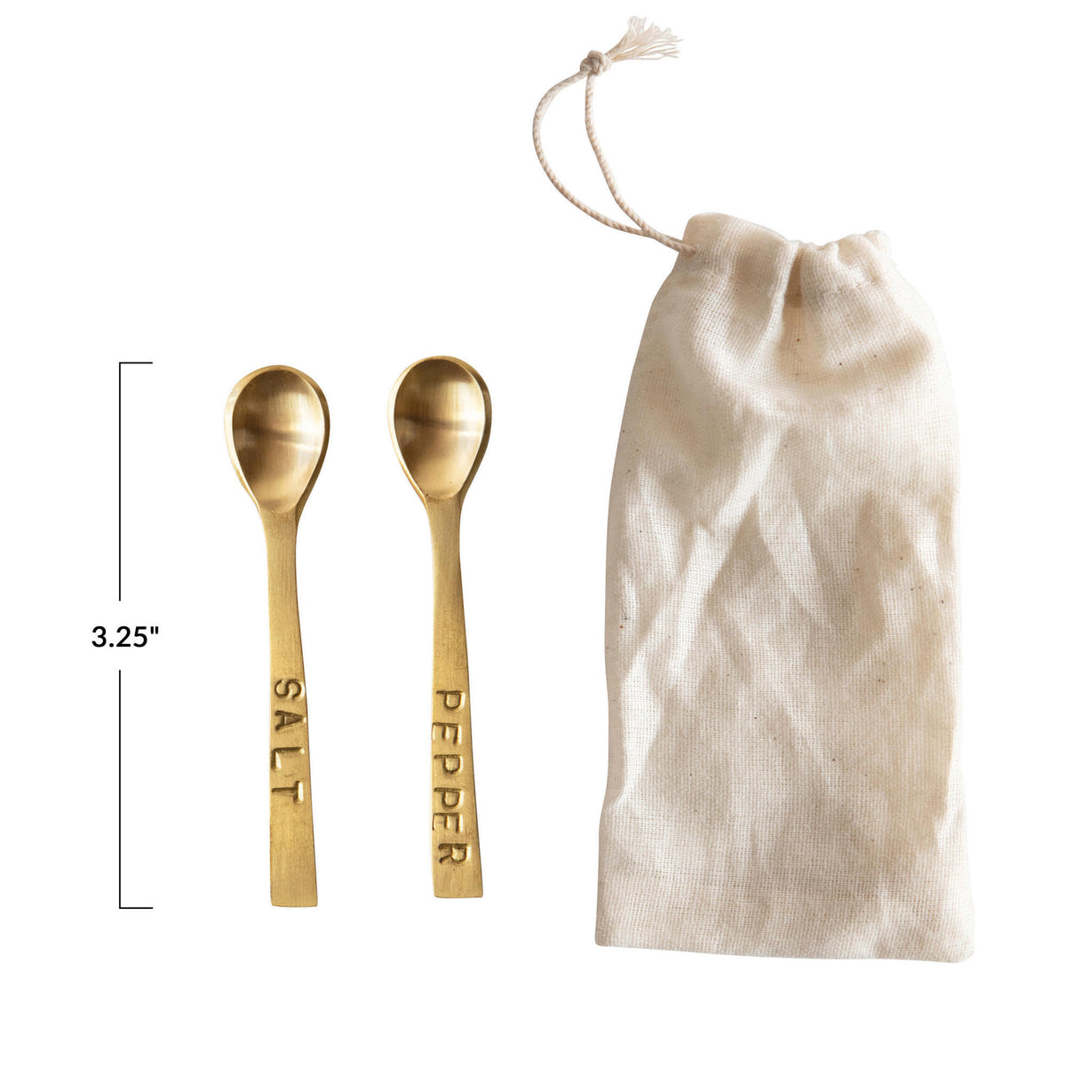 Salt &amp; Pepper Brass Spoon Set